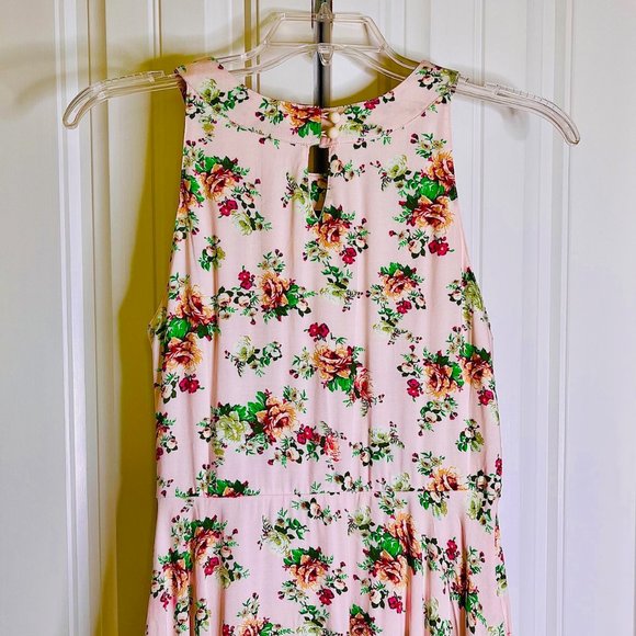 Modcloth Yellow star Vintage Style Floral Dress in Pink (L) New Without Tags - Picture 5 of 8